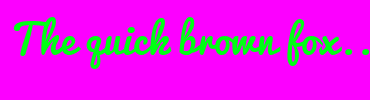 Image with Font Color 00FF14 and Background Color FC00FF